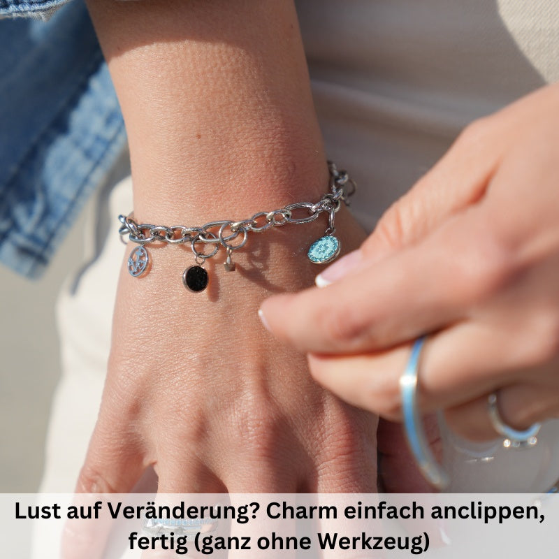 Charms Armband Ankerplatz aus Edelstahl (Click-it)