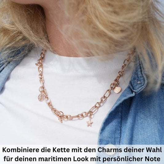 Charms Kette Ankerplatz aus Edelstahl (Click-it)