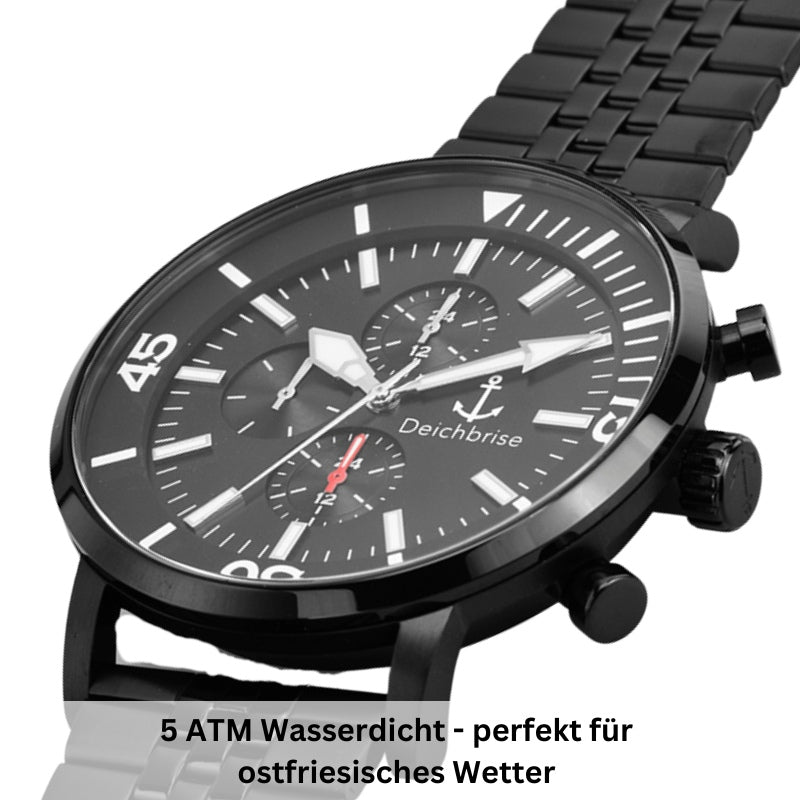 Chronograph Seegang (Herren) 45mm schwarz-schwarz