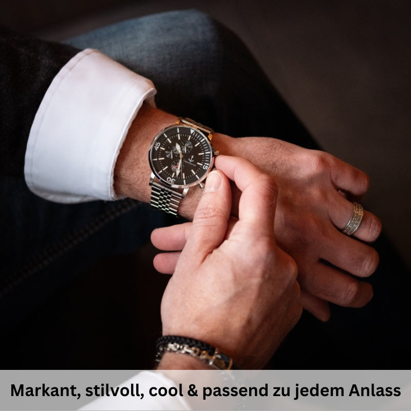 Chronograph Seegang (Herren) 45mm silber-schwarz