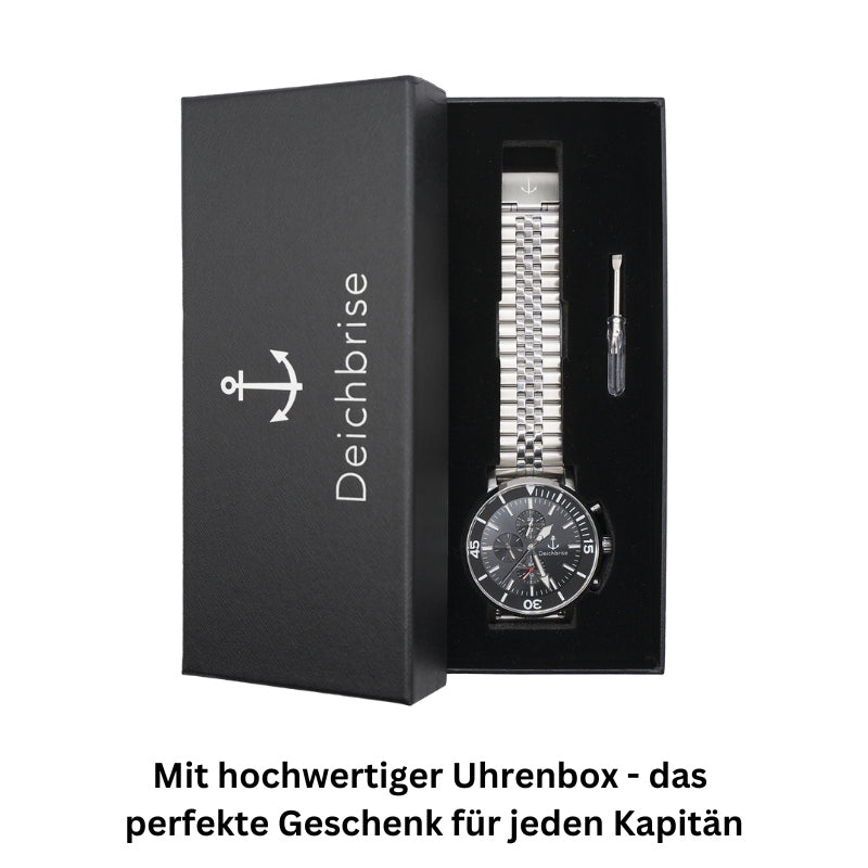 Chronograph Seegang (Herren) 45mm silber-schwarz