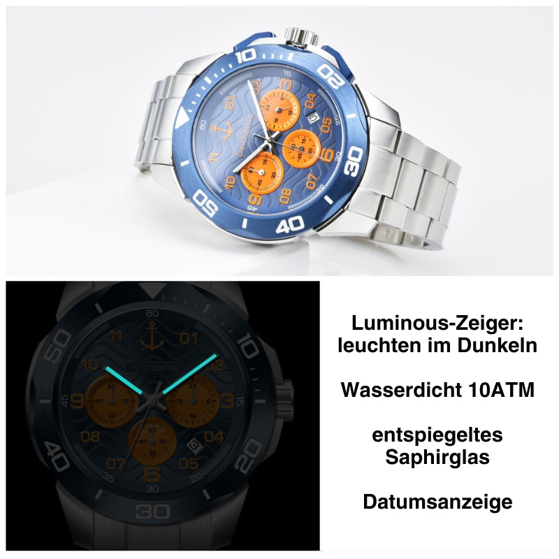 Chronograph Amrum 45mm/55mm inkl. Uhrenbox & 2 Wechselarmbändern (limitiert)