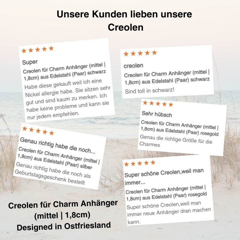 Creolen für Charm Anhänger (mittel | 1,8cm) aus Edelstahl (Paar)