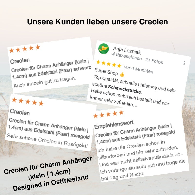 Creolen für Charm Anhänger (klein | 1,4cm) aus Edelstahl (Paar)