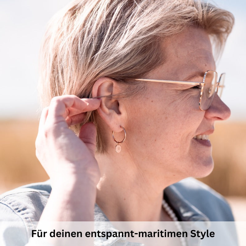Creolen für Charm Anhänger (groß | 2,2cm) aus Edelstahl (Paar)