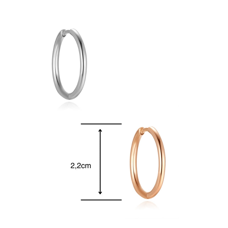 Creolen für Charm Anhänger (groß | 2,2cm) aus Edelstahl (Paar)