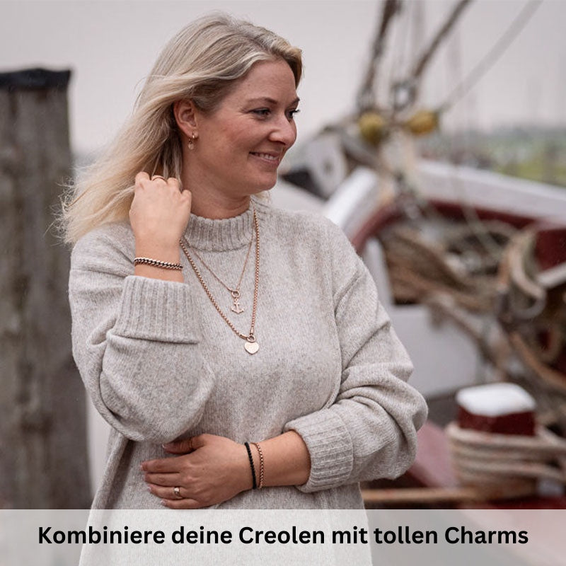 Creolen für Charm Anhänger (klein | 1,4cm) aus Edelstahl (Paar)