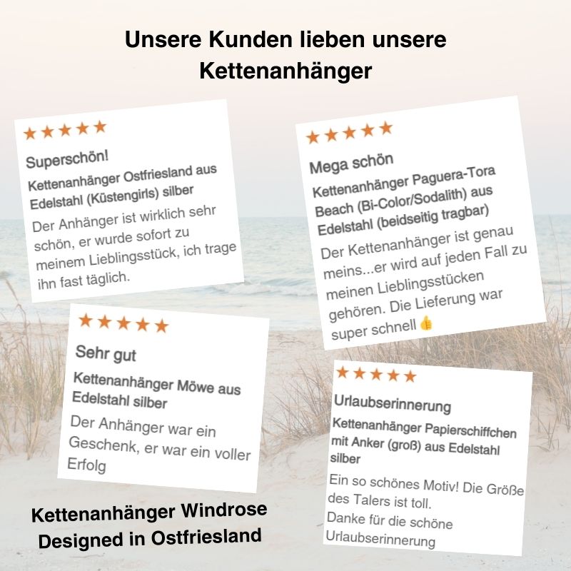 Kettenanhänger Windrose aus Edelstahl (Küstengirls)