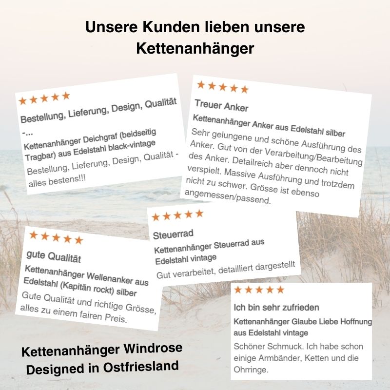 Kettenanhänger Windrose aus Edelstahl (Kapitän rockt)