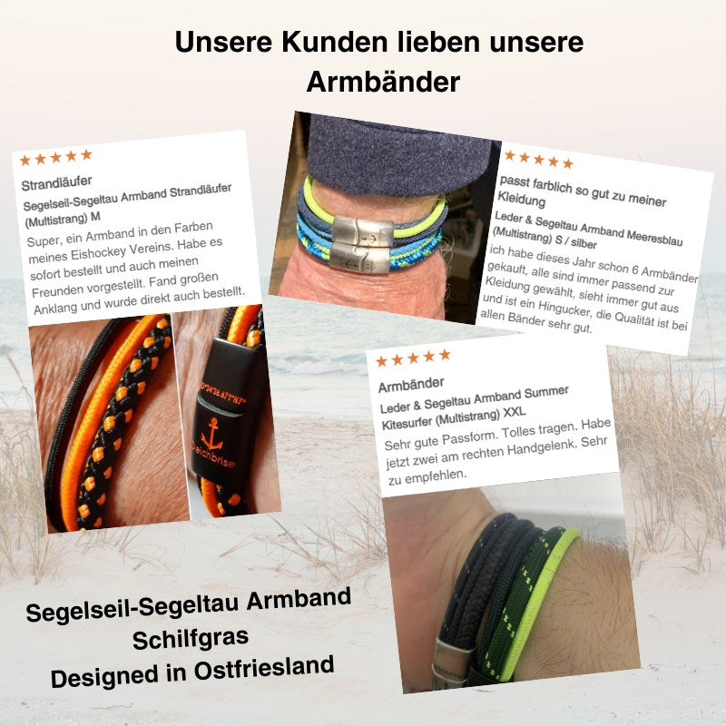 Segelseil-Segeltau Armband Schilfgras (Multistrang)