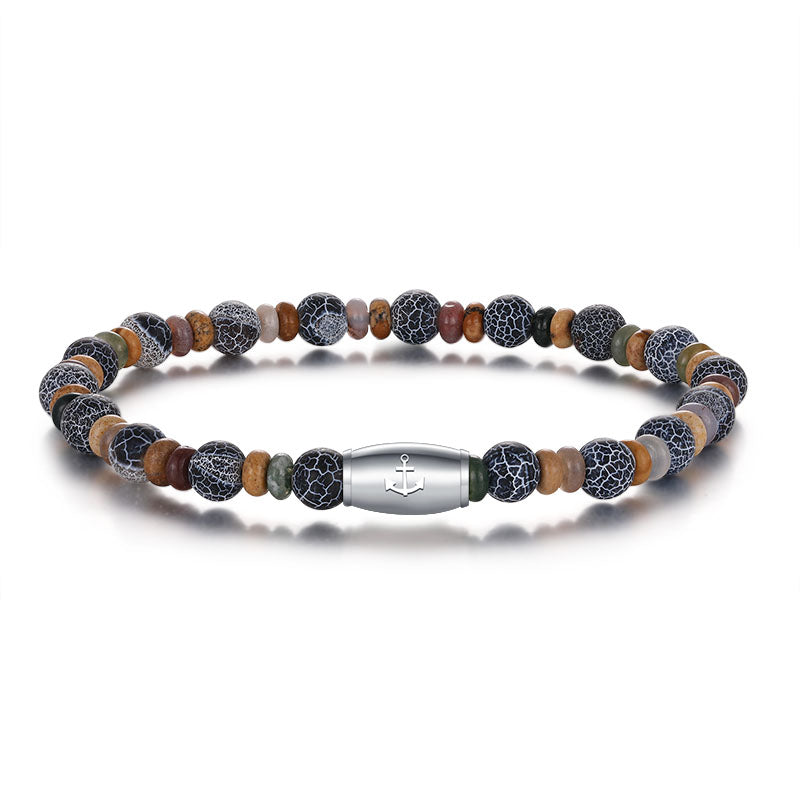 Armband Dünenschlick mit Picture Jasper, Weathered Stone, India Onyx