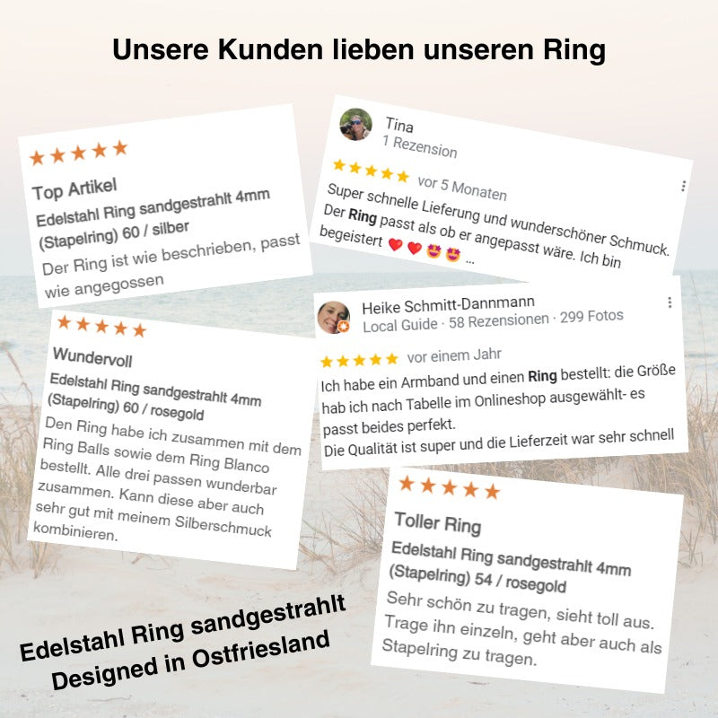 Edelstahl Ring sandgestrahlt 4mm (Stapelring)