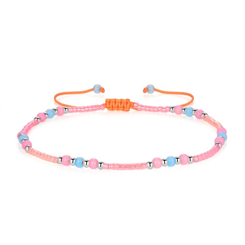 Fußkettchen Strandtraum aus Nylon mit Edelstahl & Glasperlen