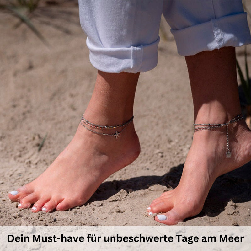 Fußkettchen aus Edelstahl Boho-Seestern