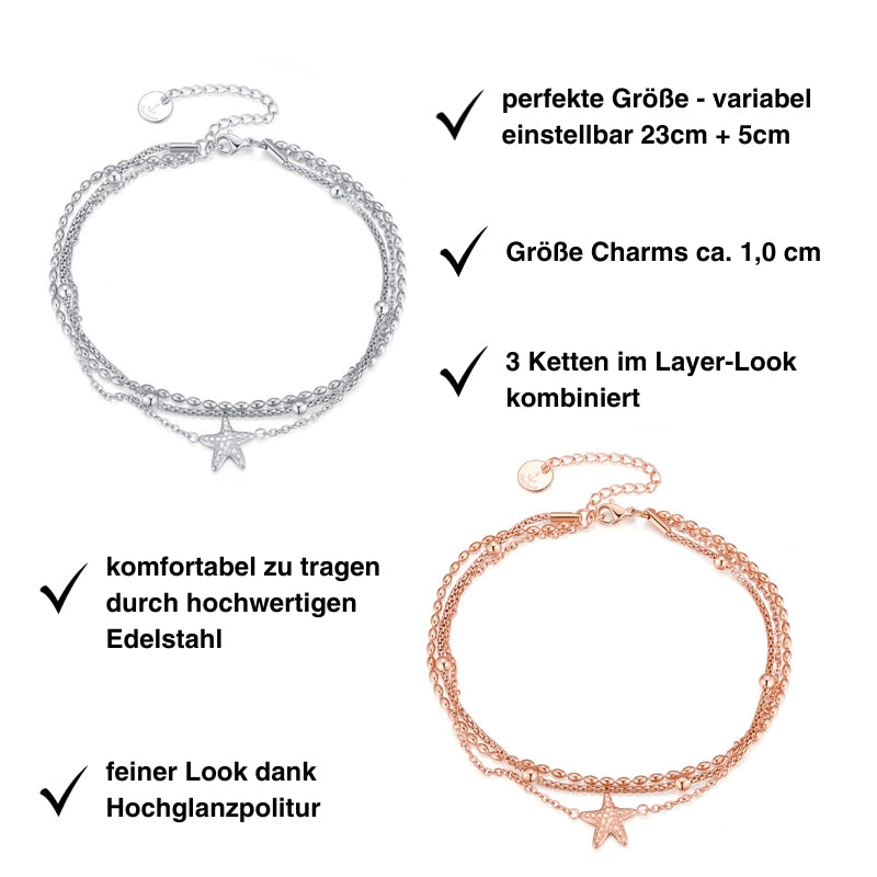 Fußkettchen aus Edelstahl Seestern