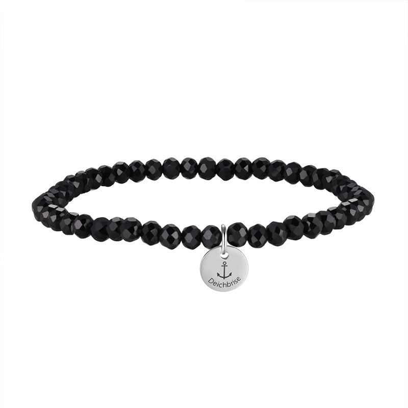 Glasperlen Armband (schwarz)