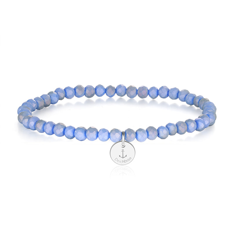 Glasschliffarmband (flieder-blau)