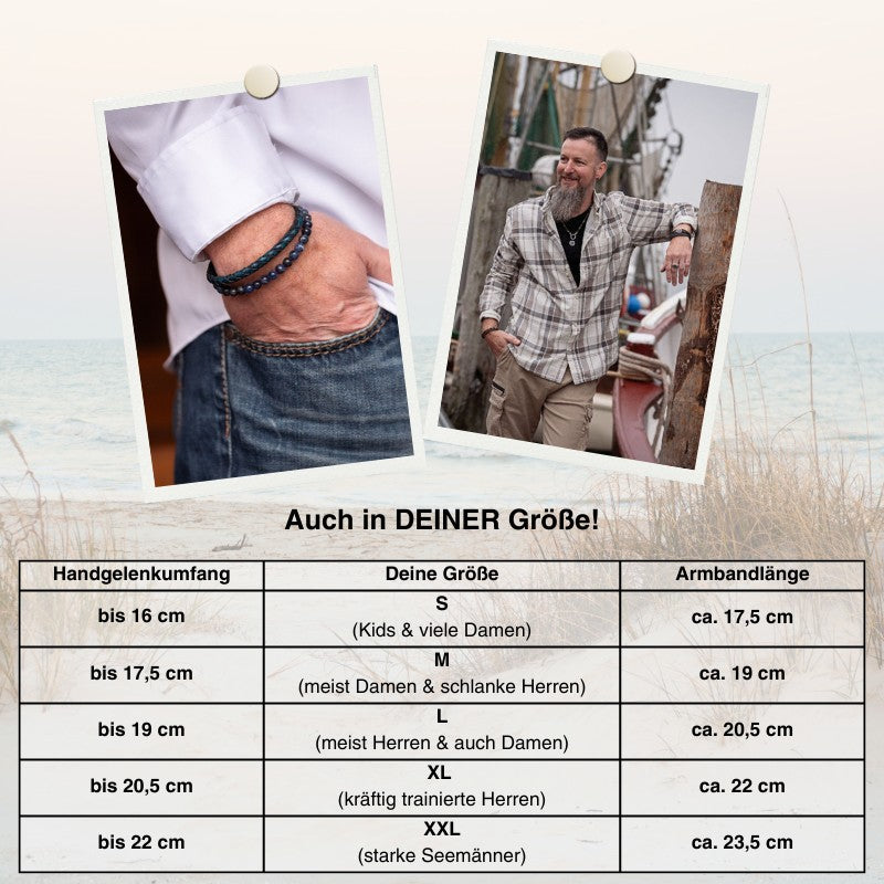 Armband Paguera (Onyx-Edelstahl-Steuerrad-Bead)