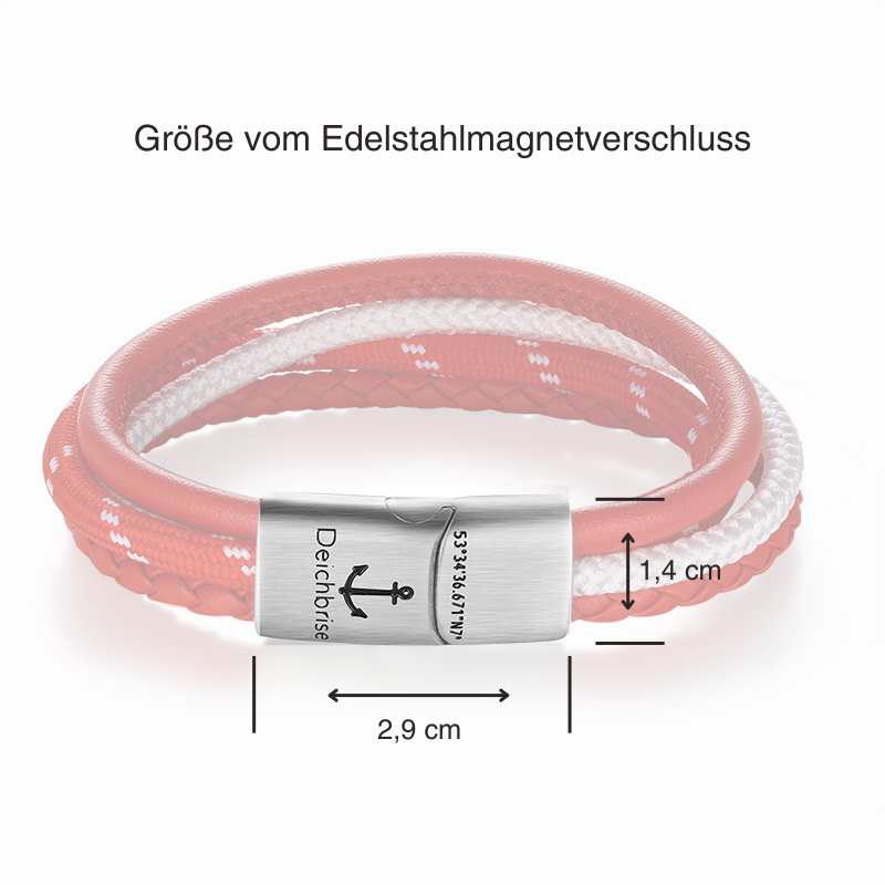Leder & Segelseil Armband Grenzenlos (Multistrang)