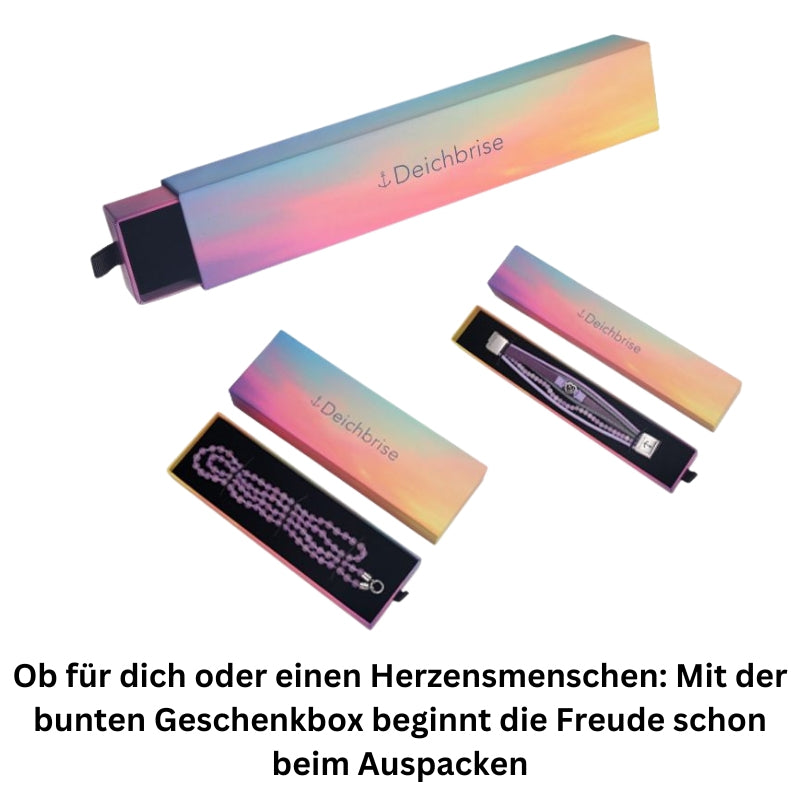 Armband Muschel (Multistrang) mit Segelseil, Leder & Glasperlen