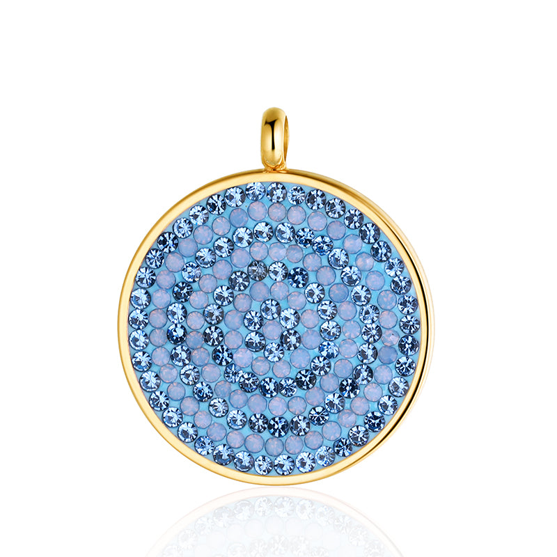 Kettenanhänger Bling Bling (blau) aus Edelstahl mit Steinen