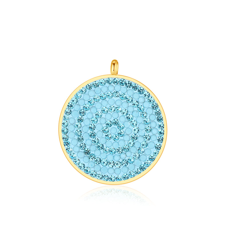 Kettenanhänger Bling Bling (Türkis) aus Edelstahl mit Steinen