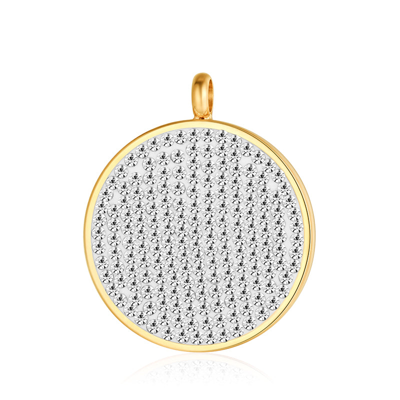 Kettenanhänger Bling Bling (weiss) aus Edelstahl mit Steinen