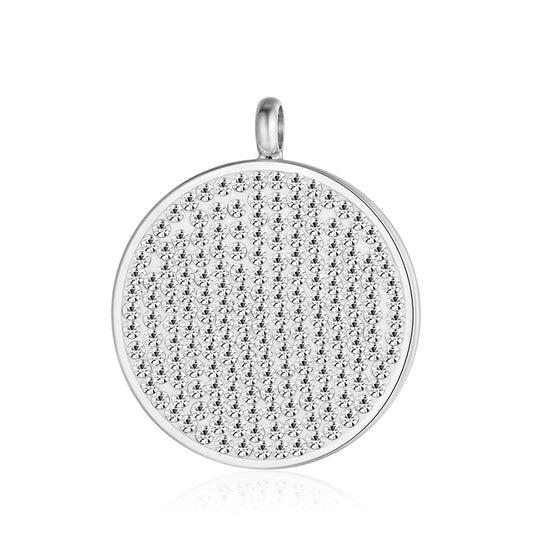 Kettenanhänger Bling Bling (weiss) aus Edelstahl mit Steinen