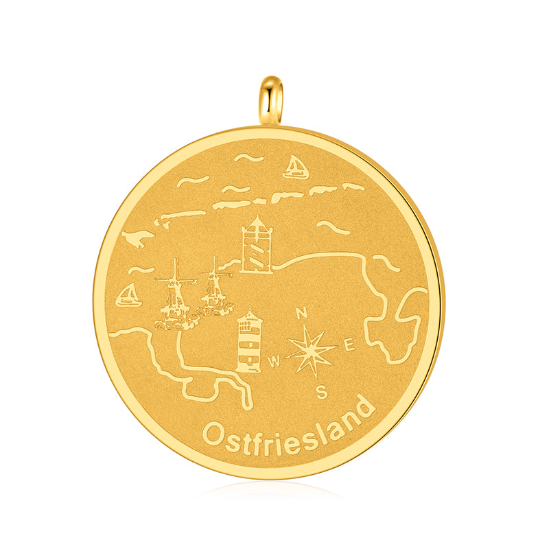 Kettenanhänger Ostfriesland aus Edelstahl (Küstengirls)