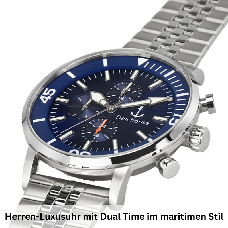 Chronograph Seegang (Herren) 45mm silber-blau