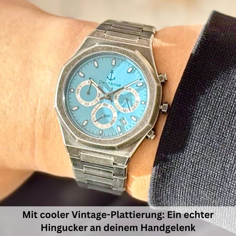 Chronograph Bootsmann 41mm (Herren) (Vintage-Blau)