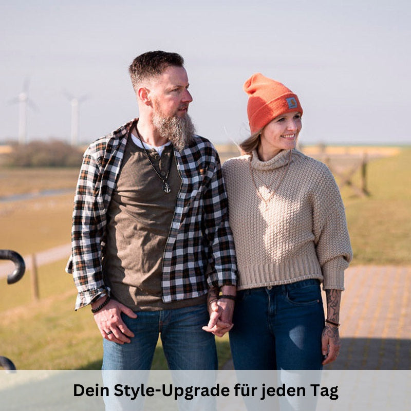 Kette Onyx 6mm (mit Rund-Karabiner) aus Edelstahl & Onyx-Beads