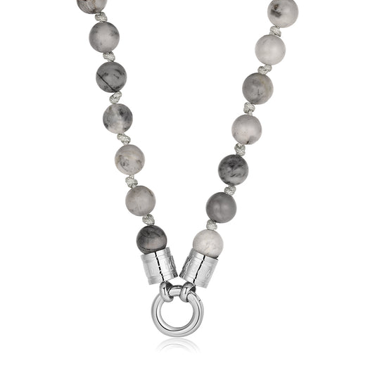 Kette Picasso 6mm (mit Rund-Karabiner) aus Edelstahl & Picasso-Beads