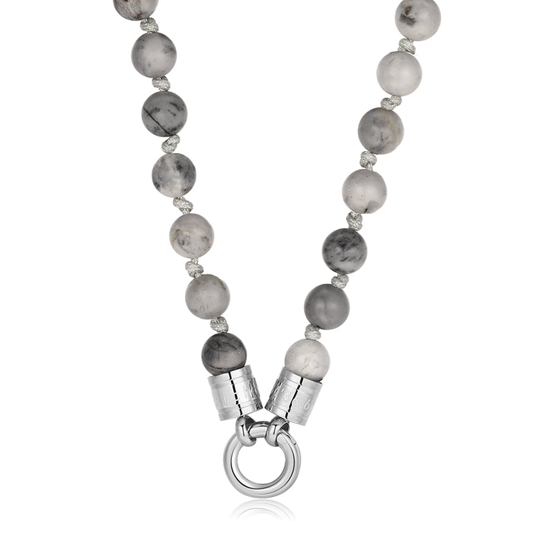 Kette Picasso 6mm (mit Rund-Karabiner) aus Edelstahl & Picasso-Beads