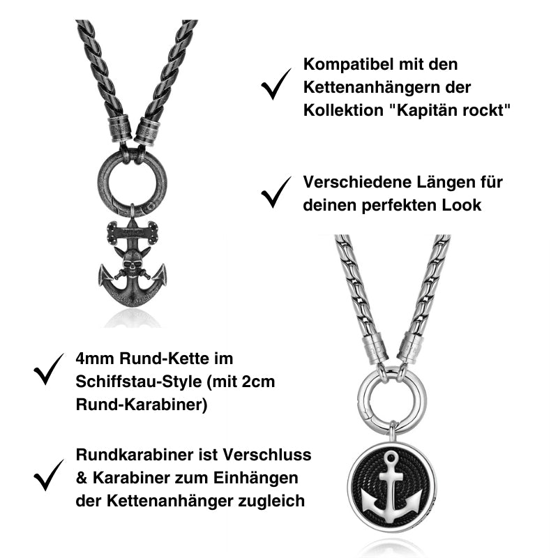 Kette Steuermann (mit Rund-Karabiner) aus Edelstahl