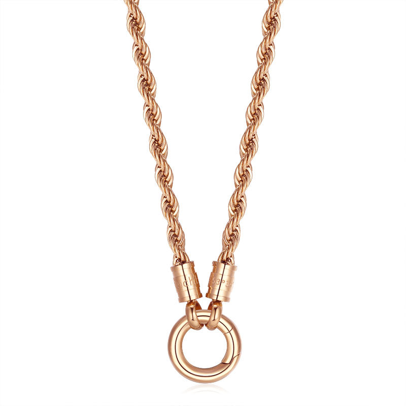 Kette Taugeflecht 3mm (mit Rund-Karabiner) aus Edelstahl