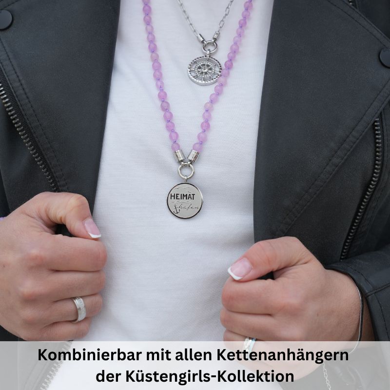 Schmuckset "Lila Jade" - Kette (75cm) mit Armband