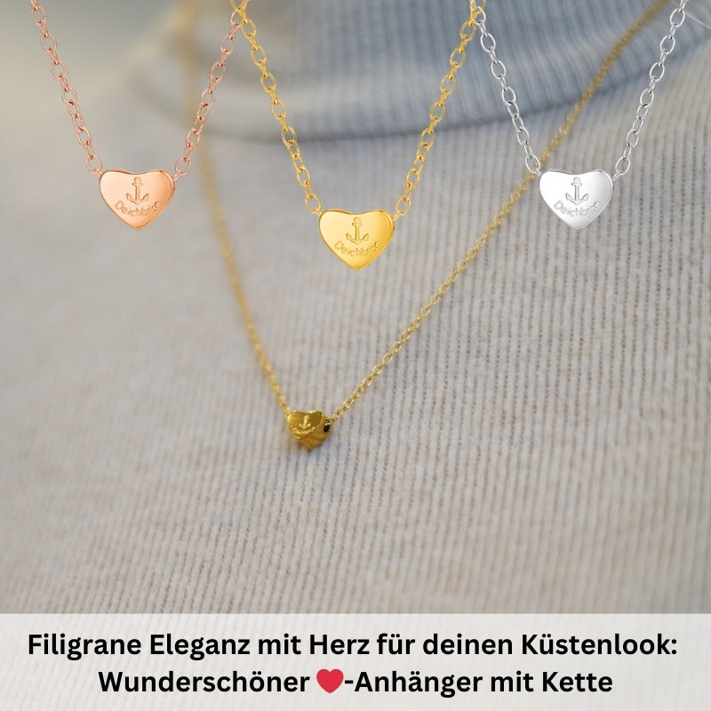 Kette aus Edelstahl Herz Anker
