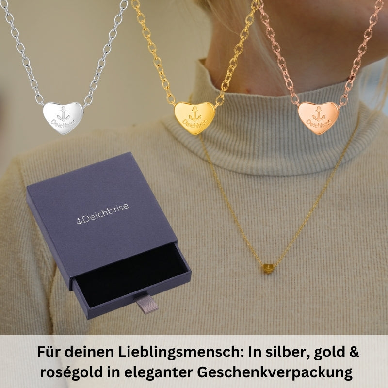 Kette aus Edelstahl Herz Anker