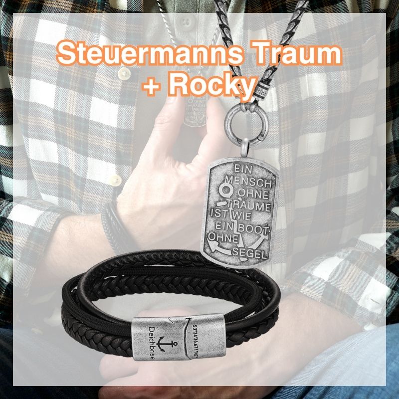Kette mit Anhänger Steuermanns Traum + Armband Rocky
