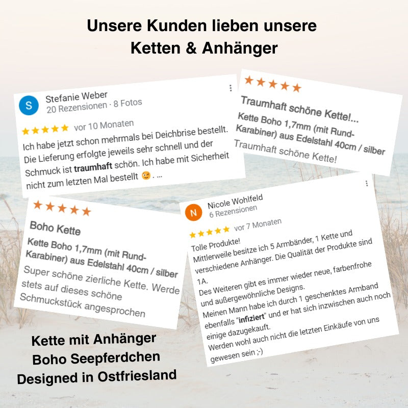 Kette mit Anhänger Boho Seepferdchen