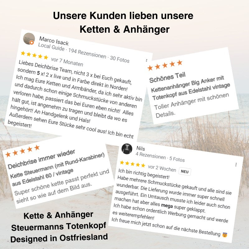 Kette mit Anhänger Steuermanns Totenkopf