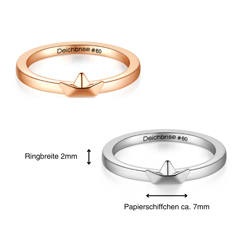 Ring Papierschiffchen aus Edelstahl (Stapelring)