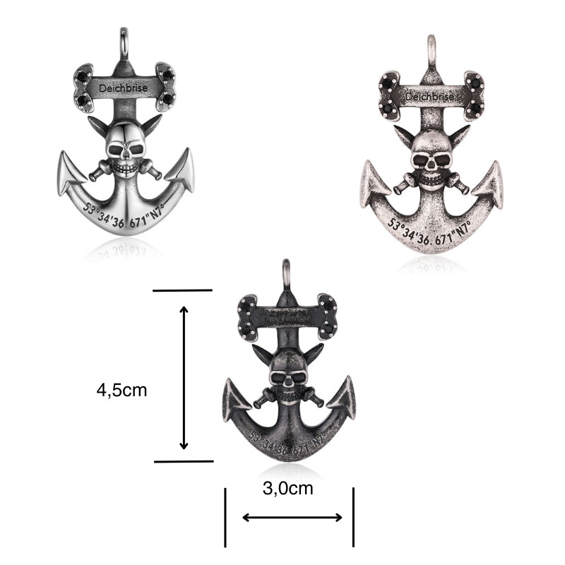 Kette mit Anhänger Steuermanns Totenkopf