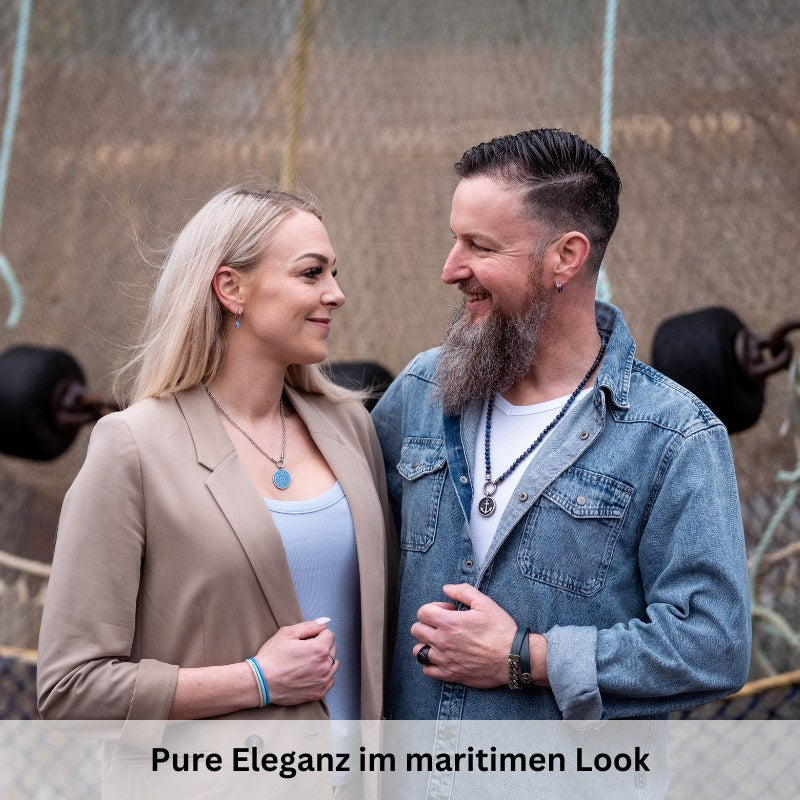 Kettenanhänger Bling Bling (blau) aus Edelstahl mit Steinen