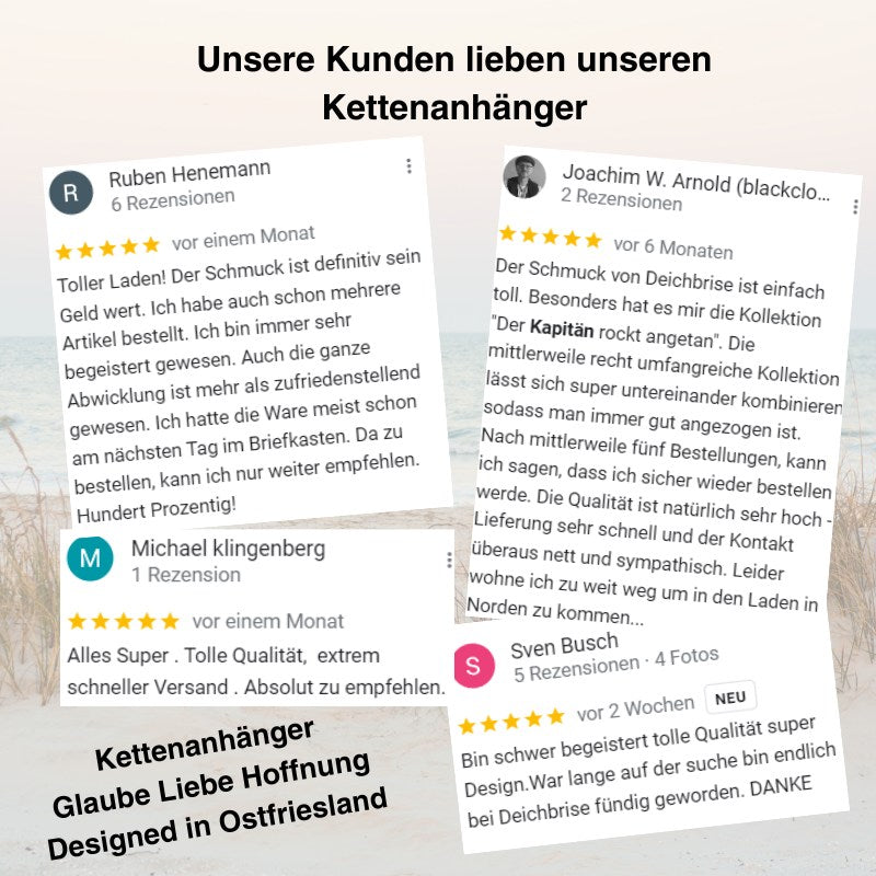 Kettenanhänger Glaube Liebe Hoffnung aus Edelstahl