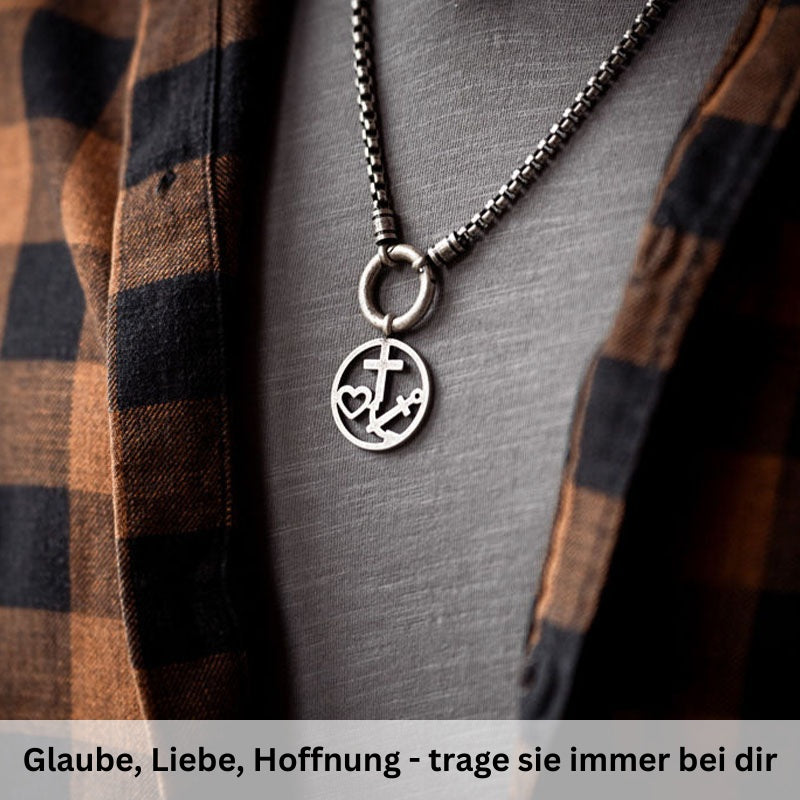 Kettenanhänger Glaube Liebe Hoffnung aus Edelstahl