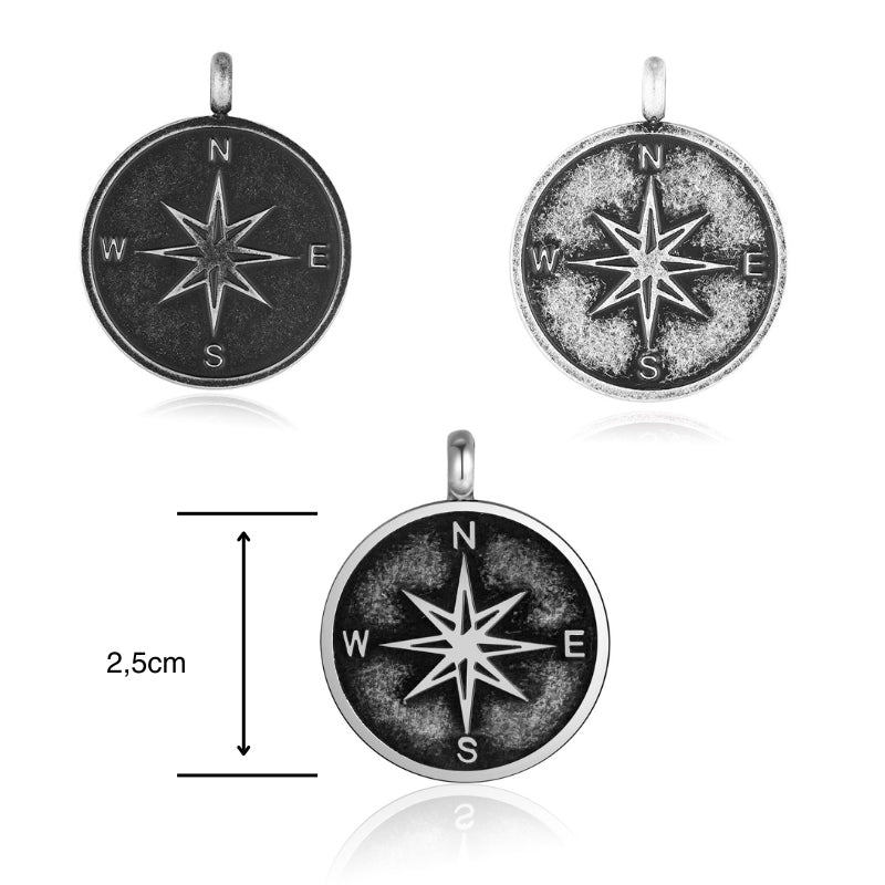 Kettenanhänger Kompass aus Edelstahl
