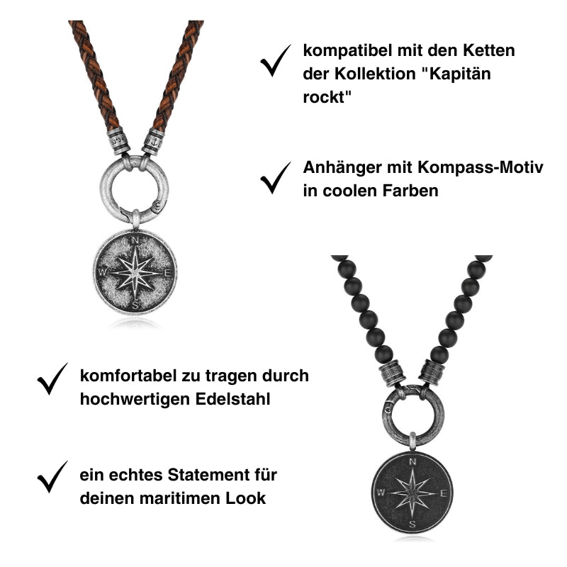 Kettenanhänger Kompass aus Edelstahl