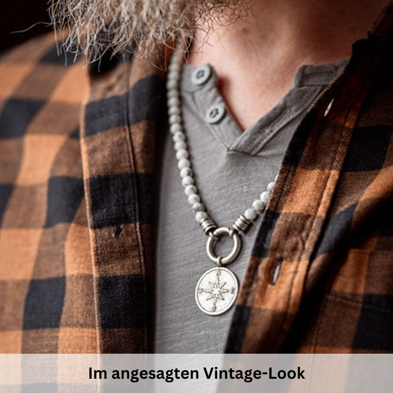 Kettenanhänger Kompass aus Edelstahl